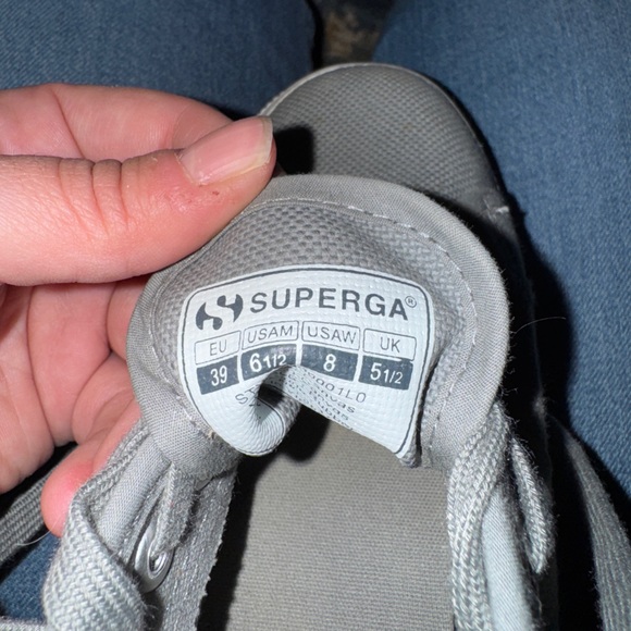 Superga Canvas Lace-Up Sneakers in Gray - Picture 3 of 3